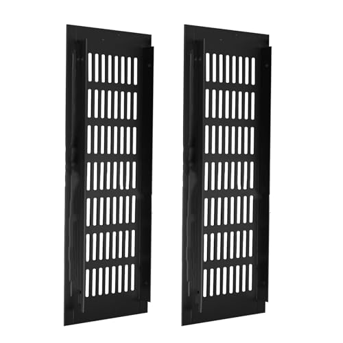 2 Stück Lüftungsgitter Schwarz, rechteckige Aluminium Abdeckgitter, Korrosionsschutz für Kleiderschränke und Schlafzimmerlüftung (80x300 mm) von MOYWYCNO