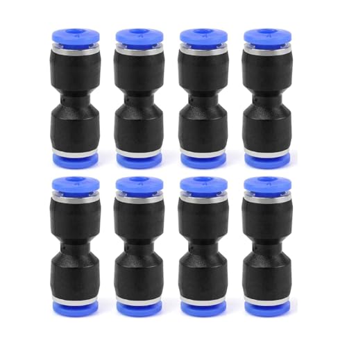 Gerade Pneumatik Steckverbinder 8 Stück Air Push Schnellbefestigungen, Pneumatische Fittings Push in Schnellkupplung Verbinder für Luft Wasser Schlauchanschluss 4mm von MOYWYCNO