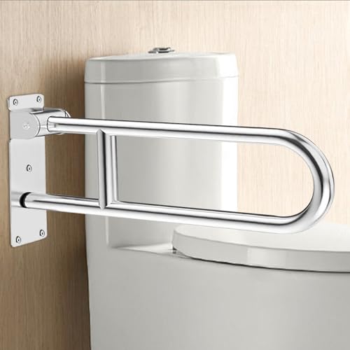 Behinderten wc Haltegriff für Senioren- 60cm, Edelstahl Klappbar wc Haltegriff Bad, mit Einer Tragfähigkeit von 300-350kg Rutschfest für Badezimmer und Toilette von MOZMY
