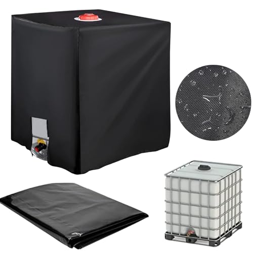 MOZMY IBC Tank Abdeckung, IBC Wassertank Abdeckung, Abdeckplane für IBC Tank 1000L, Outdoor IBC Container Abdeckung Tankdeckel 420D Oxford IBC Tankabdeckung Schutzhülle IBC Abdeckung (120x100x116cm) von MOZMY