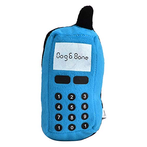 MOZUO Plush Cell Phone-Shaped Teething Toy for Dogs & Cats - Interactive Squeaky Chew Toy for Health & Boredom Relief (Pink) (Blue) von MOZUO