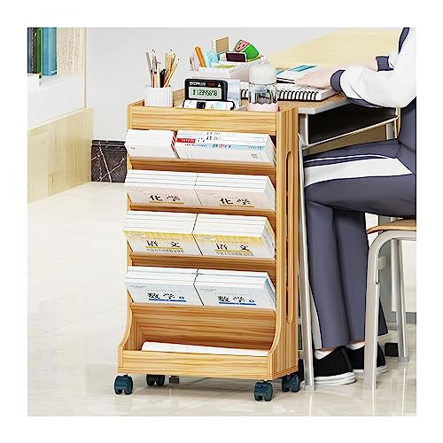 MObyat Bücherregal Eckregal Schmal Holz Bücherregal Für Das Schlafzimmer, Rollend Kompakt Bücherregal Storage Organizer, Home Klassenzimmer Deskside Verwenden von MObyat