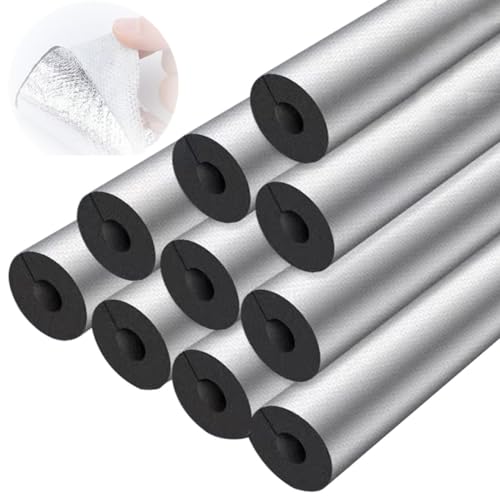 MObyat Verdickten Isolierschlauch 48mm 60mm 76mm Feuchtigkeitsbeständig Rohrisolierung 89mm 110mm Selbstklebende Schaumstoffschlauch (Color : ID16mmxT10mmxL0.9m) von MObyat