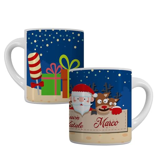 MP Creative SRL Weihnachtliche Keramiktasse personalisiert mit Namen. Geschenkidee. 11OZ von MP CREATIVE SRL