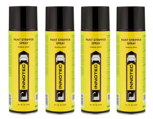 4 Stück Innotec Abbeizspray Paint Stripper Spray - Hochwirksamer Lack Entferner für Holz, Metall, Stein und Beton - Einfache Anwendung - Abbeizer Lackentferner - Graffiti Entferner - Entlacker von MP Produkt