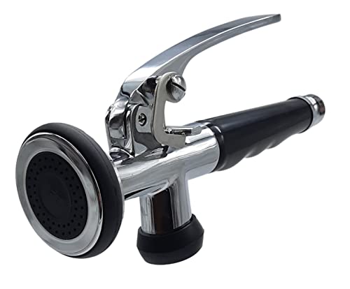 Premium Handbrause Spülbrause Küchenarmatur Gastrobrause Ersatzkopf G1/2 Zoll Geschirrbrause - Brausekopf massiv - Gewerbliche Profi Pendelbrause Schwarz/Silber von MP Produkt