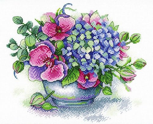 MP Studia - Bouquet of Memories - Counted Cross Stitch Kit 8,25" x 10" 27 Count Linda 26 Farben Series Aquarelle A-031 von MP Studia