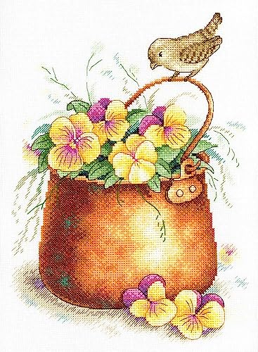 MP Studia - Floral Lightness - Counted Cross Stitch Kit 10,5 Zoll x 9 Zoll 27 Count Linda 28 Farben Series Aquarelle A-024 von MP Studia