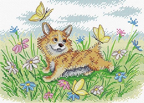 MP Studia Kreuzstich-Stickset für Erwachsene und Anfänger, Tiere – auf einem sonnigen Rasen, 21 x 16 cm, 14 Karat. MP Studia Kreuzstich-Stickset für Erwachsene und Anfänger, Tiere – auf einem sonnigen Rasen, 21 x 16 cm, 14 Karat. von MP Studia