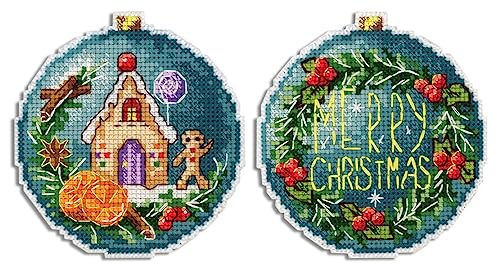 MP Studia Kreuzstich-Stickset für Erwachsene und Anfänger, Weihnachten, Weihnachtskugel, Lebkuchenhaus 10 x 9 cm, 14 Karat. MP Studia Kreuzstich-Stickset für Erwachsene und Anfänger, Weihnachten, Weihnachtskugel, Lebkuchenhaus 10 x 9 cm, 14 Karat. von MP Studia