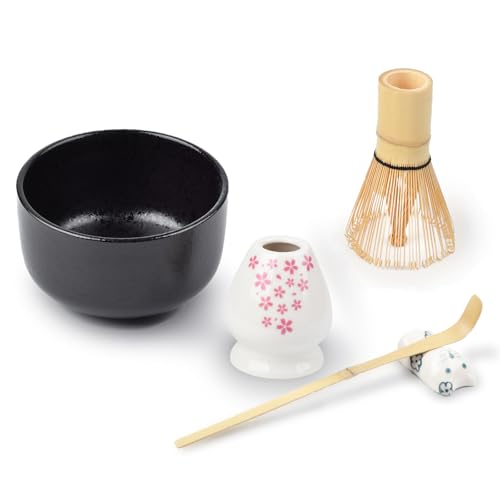 MPEIPILA Matcha Tee Set, Matcha Starter Set, Matcha Besen, Japanisches Matchas Set, Matha Set für Teeliebhaber, Matcha Whisk Set für Einsteiger, Matcha Set Schwarz von MPEIPILA