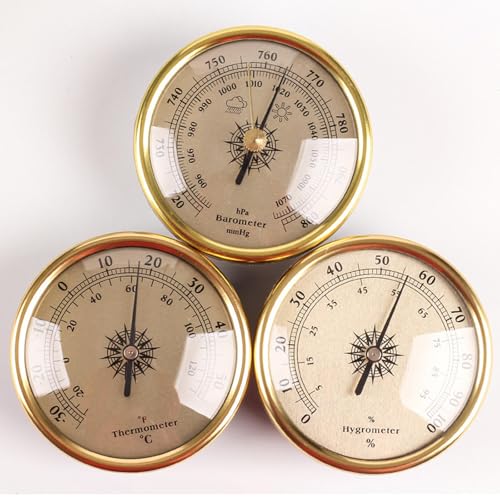 Barometer-Thermometer-Hygrometer, Barometer für die Hauswand, kombiniertes Wetterbarometer, multifunktionale analoge Wetterstation, Barometer, Außenbarometer, für Wohnzimmer, Büro, Wanddekoration Barometer-Thermometer-Hygrometer, Barometer für die Hauswand, kombiniertes Wetterbarometer, multifunktionale analoge Wetterstation, Barometer, Außenbarometer, für Wohnzimmer, Büro, Wanddekoration von MPFJPNXN