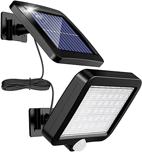 MPJ Solarlampen für Außen, 56 LED Solarleuchte Aussen mit Bewegungsmelder, IP65 Wasserdichte, 120°Beleuchtungswinkel, Solar Wandleuchte für Garten mit 5m Kabel von MPJ