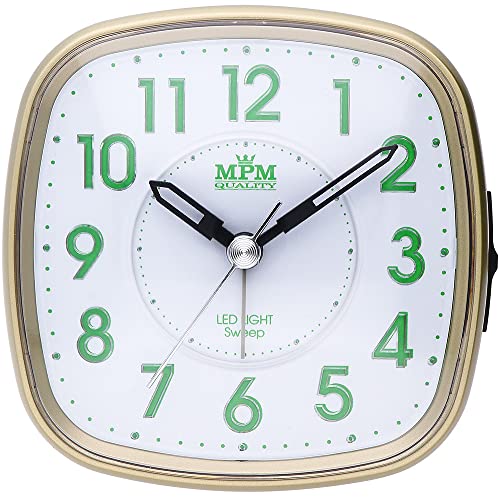 MPM Gold Plastik Wecker ohne Ticken, klassischer Wecker analog mit verstärktem Alarm und reibungslosem Betrieb, Ideal auch als Vintage Deko MPM Gold Plastik Wecker ohne Ticken, klassischer Wecker analog mit verstärktem Alarm und reibungslosem Betrieb, Ideal auch als Vintage Deko von MPM Quality