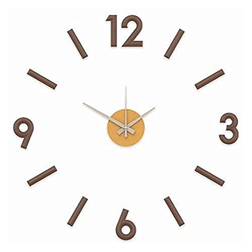MPM Quality DIY 3D Brown Plastic Wall Clock - DIY 3D Wanduhren, Braune und gelbe Farbe, Moderne und 3D-Designnummern von MPM Quality