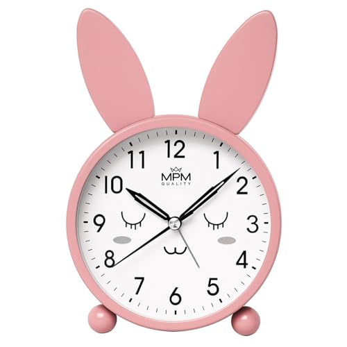 MPM Quality Design Kinder Metallwecker in Pastel Farben, Rosa/Weiß, Quarz-Uhrwerk Sweep, LED Lichtfunktion, Analog, Klassisches Klingeln, weckt selbst die größten Schläfer, Tisch Dekoration MPM Quality Design Kinder Metallwecker in Pastel Farben, Rosa/Weiß, Quarz-Uhrwerk Sweep, LED Lichtfunktion, Analog, Klassisches Klingeln, weckt selbst die größten Schläfer, Tisch Dekoration von MPM Quality