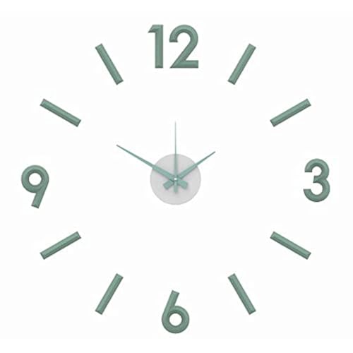 MPM 3D Wanduhr zum Aufkleben Grün, DIY Wanduhr modern aus Kunststoff von MPM Quality