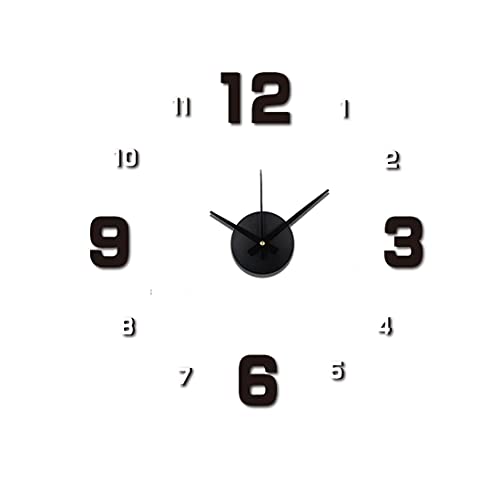 MPM Quality DIY Black and White Wall Clock - DIY 3D Wanduhr, Modern Design Eva Material Wanduhren, Wandtattoo Dekoration fürs Wohnzimmer Kinderzimmer (Schwarz, Weiß) 600 mm von MPM Quality