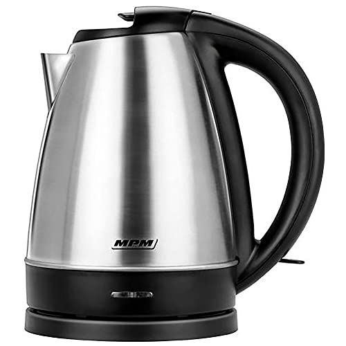 MPM MCZ-103M Elektrischer Wasserkocher, 1,7 Liter, BPA-freier Edelstahl, Verdecktes Heizelement, Kabellos, 360° ohne Kabel, Automatische Abschaltung, 2200W von MPM