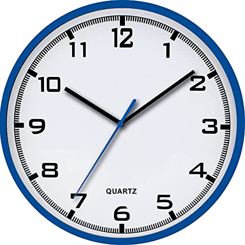 MPM Quality Analoge Wanduhr - Hochwertiger Kunststoffrahmen, Quarz-Schrittmotor, ∅ 305 mm, das ideale Accessoire für jeden Raum im Haus für Wohnzimmer, Schlafzimmer, Küche oder in der Firma, Büro von MPM Quality