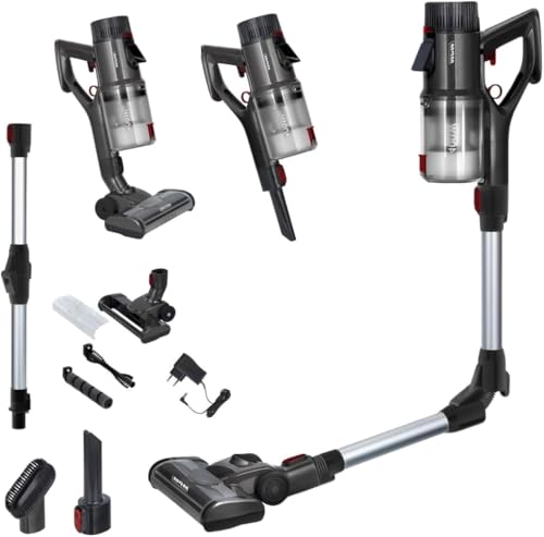 MPM Akku-Stielstaubsauger mit Digitaldisplay & Handstaubsauger 29,2V/250W - Intelligenter Staubsensor - Akku Staubsauger Kabellos - Staubsauger ohne Beutel - Inkl. Wandbefestigung System & Zubehörset von MPM