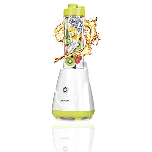 MPM MBL-20 Good to Go Glass, Personal Blender mit 2 x 600ml Flaschen, Smothie, 250W, BPA frei, 250, 600 milliliters, Green von MPM