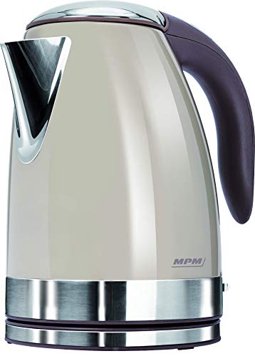 MPM MCZ-59/B Elektrischer Wasserkocher aus Edelstahl, 1,7 Liter, 2200 W, BPA-frei, Beige von MPM