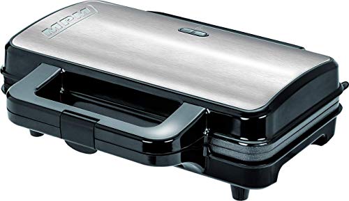 MPM MGO-20M Waffeleisen für 2 Dicke Belgische Waffeln, Antihaftbeschichtete Platten, Automatische Temperaturregelung, Edelstahlgehäuse, 1000W von MPM