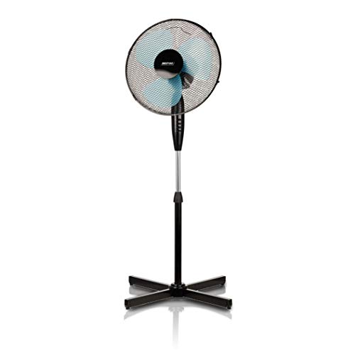 MPM MWP-17/C MWP-17C Oszillierender Fußventilator, 42 cm, höhenverstellbar, 3 Geschwindigkeiten, schwarz, 50W, 50 von MPM