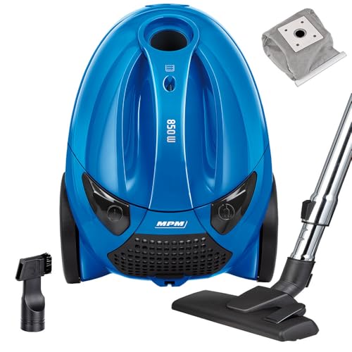 MPM Staubsauger mit Beutel MOD-53-1,5-Liter-Staubbeutel 850W - Reichweite 6,5 m - für Teppich und Hartböden von MPM