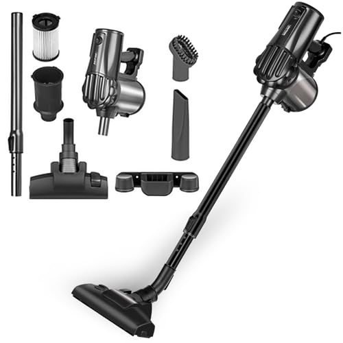 MPM Stielstaubsauger mit Kabel MOD-74 - Stielstaubsauger 600W mit Teleskopischem Aluminiumrohr - 3-Stufiges Filtersystem - Ideal zum Reinigen von Böden und Teppichen von MPM