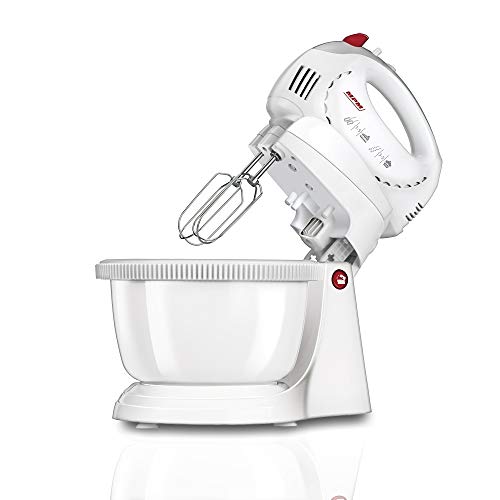 MPM mmr 17 MMR-17Z Handmixer 500 W mit Edelstahl-Topf, 1 Liter, Weiß von MPM