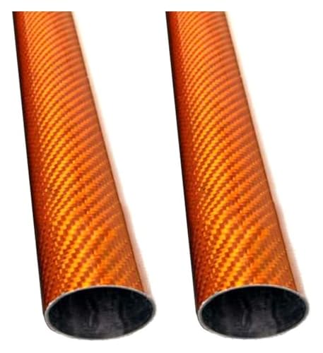 CFK-Karbonfaserrohr in Orange for ferngesteuerte Spielzeugautos, DIY-Hubschrauber, glänzende Oberfläche (2 Stück)(25X23X500mm) von MPMPM