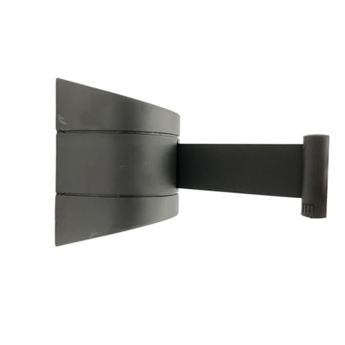 Einziehbare Absperrung, 5 m/10 m Gurtlänge, an der Wand montierte einziehbare Gurtbandabsperrung mit gestreiftem Warngurt zur Kontrolle von Menschenmengen in abgetrennten Bereichen(Black,10M) von MPMPM