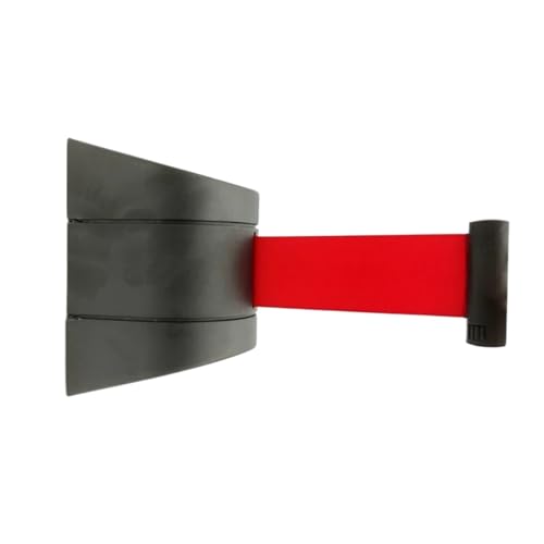 Einziehbare Absperrung, 5 m/10 m Gurtlänge, an der Wand montierte einziehbare Gurtbandabsperrung mit gestreiftem Warngurt zur Kontrolle von Menschenmengen in abgetrennten Bereichen(Red,5M) von MPMPM