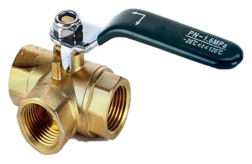MPMPM 1/2" 3/4" L-Typ Messing-Kugelhahn Innengewinde Volldurchgangs-Rohrkugelhahn for Wasser, Öl und Dampf, Warmwasserbereiterschalter Pneumatischer Messing-Kugelhahn(DN20 3/4") von MPMPM