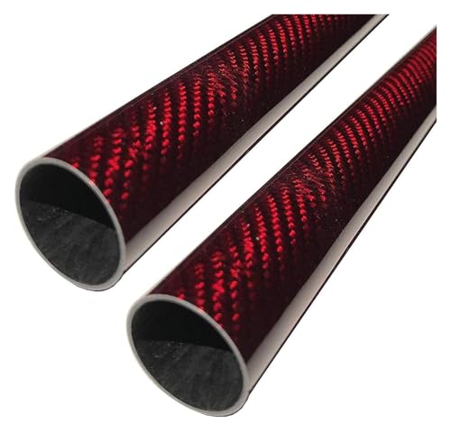 Red Carbon Fiber Tube Glänzende Oberfläche for Multi Copter for Quadcopter Zubehör 2PCS(25X23X500mm) von MPMPM