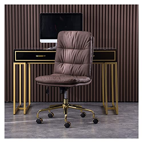 Arbeitsstuhl PC Bürostuhl ohne Armlehnen, verstellbarer drehbarer Schreibtischstuhl Lederschlauch Swivel Bürostuhl mit Metallbasis Bürostühle(B) von MPOPO