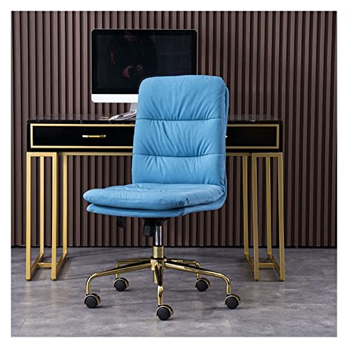 Arbeitsstuhl PC Bürostuhl ohne Armlehnen, verstellbarer drehbarer Schreibtischstuhl Lederschlauch Swivel Bürostuhl mit Metallbasis Bürostühle(C) von MPOPO