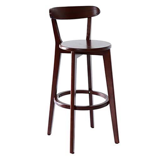 Inselstühle Fester Holz Stuhl Stuhl mit ergonomischem niedrigem Rücken Tisch und Stuhl Hoher Hocker Freizeit Kaffee Bar Bark Runde Kreative Bar Arbeitsstuhl(B) von MPOPO