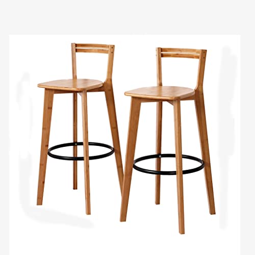 Inselstühle Fester Holz Stuhl Stuhl mit ergonomischem niedrigem Rücken Tisch und Stuhl Hoher Hocker Freizeit Kaffee Bar Bark Runde Kreative Bar Arbeitsstuhl (D) von MPOPO