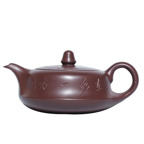 Kräuterteekanne 200ml Alte Lila Ton Teekannen Handgemachte Geschnitzte Topf Roher Erz Lila Schlamm Tee Einweichen Kessel Zisha Tee Set Drinkware Loseblatt tee steiler von MPOPO