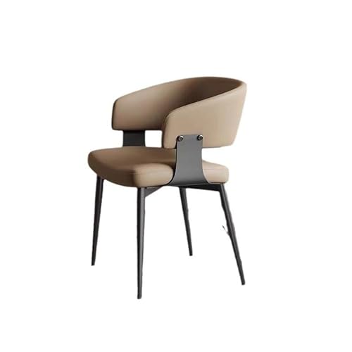 MPOPO Arbeitsstuhl Minimalistischer Esszimmerstuhl aus italienischem Leder, antiker Stil, moderner und leichter Luxusstuhl mit Armlehnen, Rückenlehne, Bürostühle von MPOPO