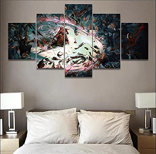 MPPSU Anime-Overlord-Poster Wanddekoration Wohnzimmer Leinwandbild Jugendzimmer Poster Set Modern 5 Teiliges Wandbild Bedroom Decor XXL Bilder Mit Rahmen 150 * 80cm von MPPSU