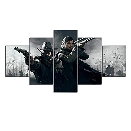 MPPSU Shooter-Poster Wanddekoration Wohnzimmer Leinwandbild Jugendzimmer Poster Set Modern 5 Teiliges Wandbild Bedroom Decor XXL Bilder Mit Rahmen 100 * 50cm von MPPSU