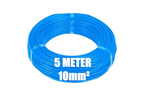 5 Meter H07V-K 10 mm² I Verdrahtungsleitung I Aderleitung flexibel I PVC-Einzelader I Litze 10mm2 I Verdrahtung | 10qmm (Blau) von MPS-Contact