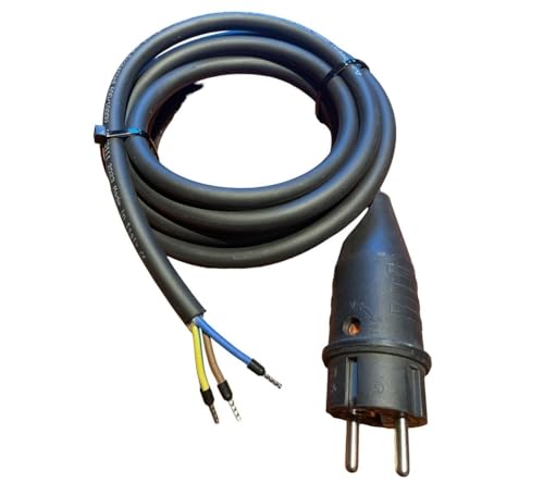 Anschlusskabel mit Schuko Stecker 3x1,5mm² Gummileitung - Anschlussleitung für Bohrmaschine elektro Geräte H07RN-F Maschinen schwer Baustelle, Größen Name: 5 Meter von MPS-Contact