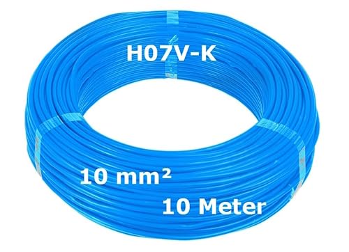 H07V-K Verdrahtungsleitung 10mm² Blau - 10 Meter - feindrähtig Litze Kabel Leitung 10mm² 10mm2 von MPS-Contact