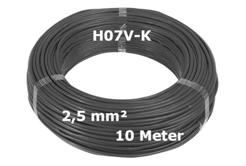 H07V-K Verdrahtungsleitung 2,5mm² schwarz - 10 Meter - feindrähtig Litze Kabel Leitung 2.5mm² 2 5mm2 von MPS-Contact