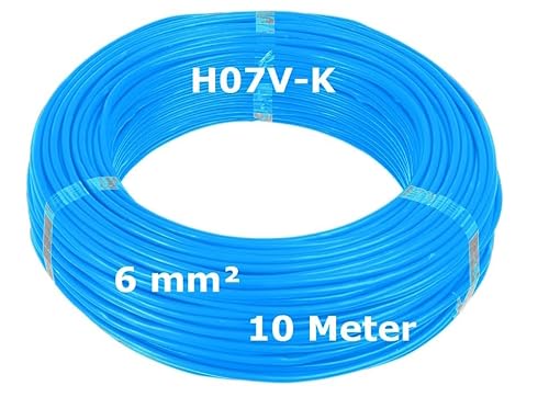 H07V-K Verdrahtungsleitung 6mm² Blau - 10 Meter - feindrähtig Litze Kabel Leitung 6mm² 6mm2 von MPS-Contact